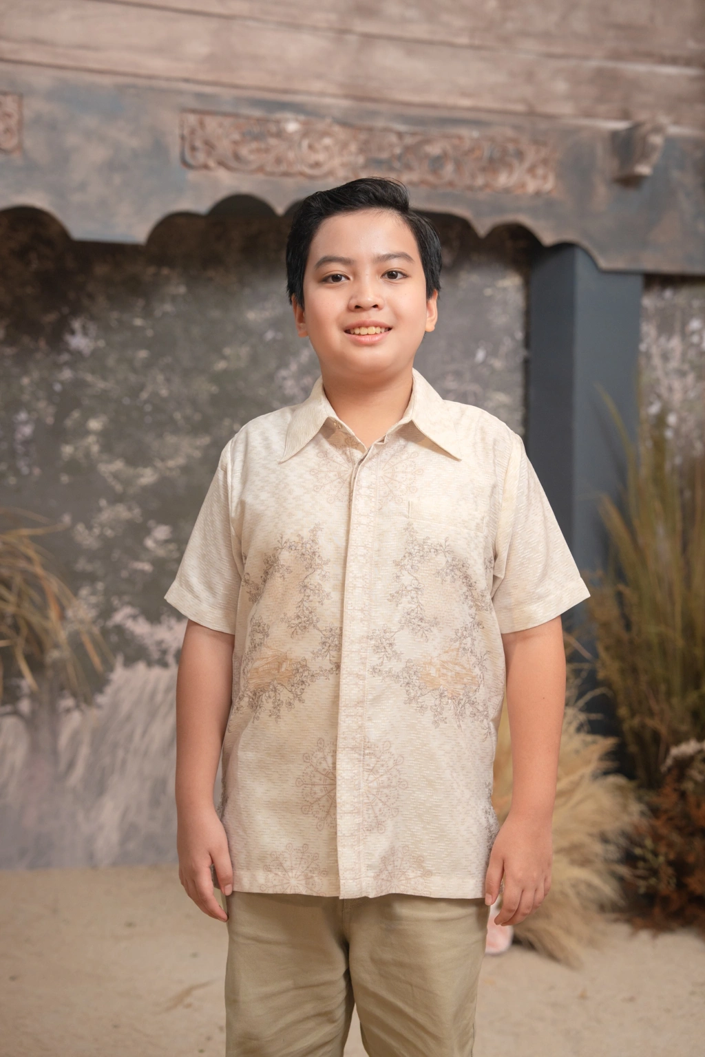Meutia Shirt Boys in Ivory Pearl