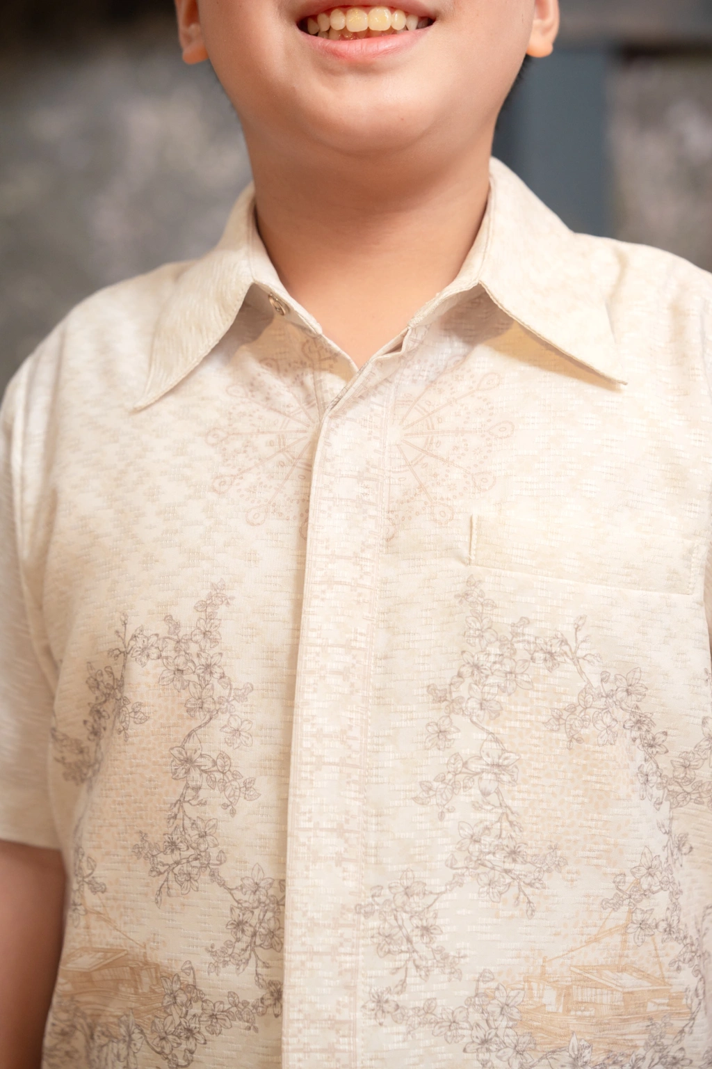 Meutia Shirt Boys in Ivory Pearl - Gambar 3