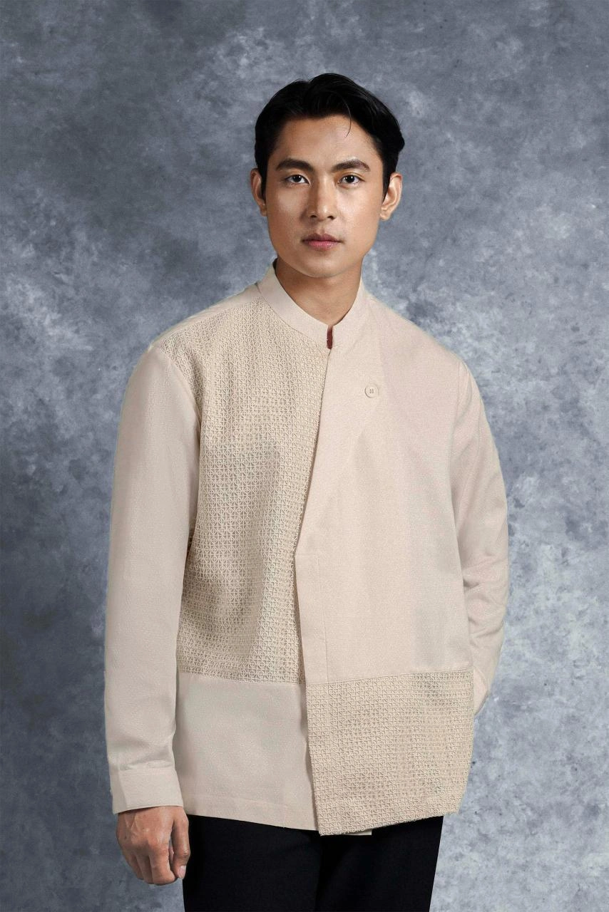 Kemeja Elok Beskap Lengan Panjang Palem