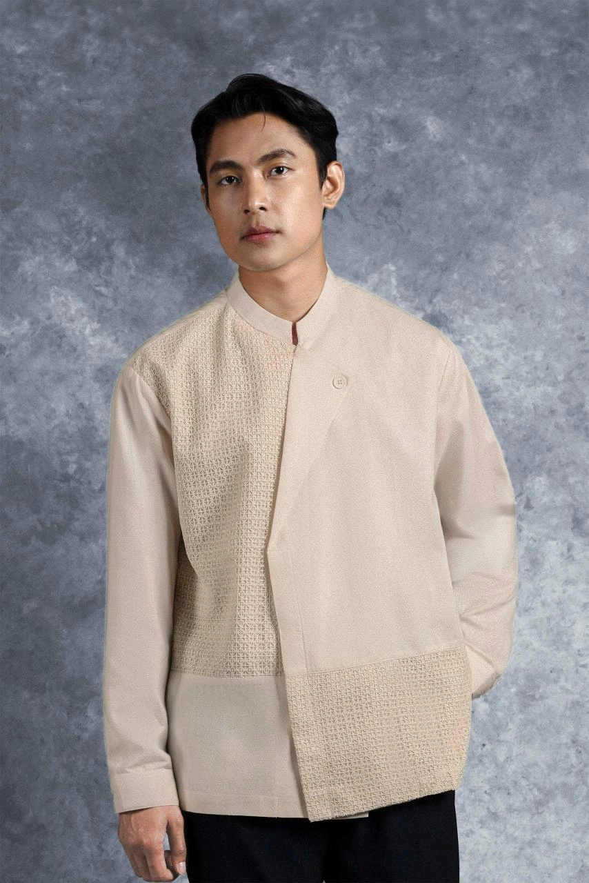 Kemeja Elok Beskap Lengan Panjang Palem - Gambar 2