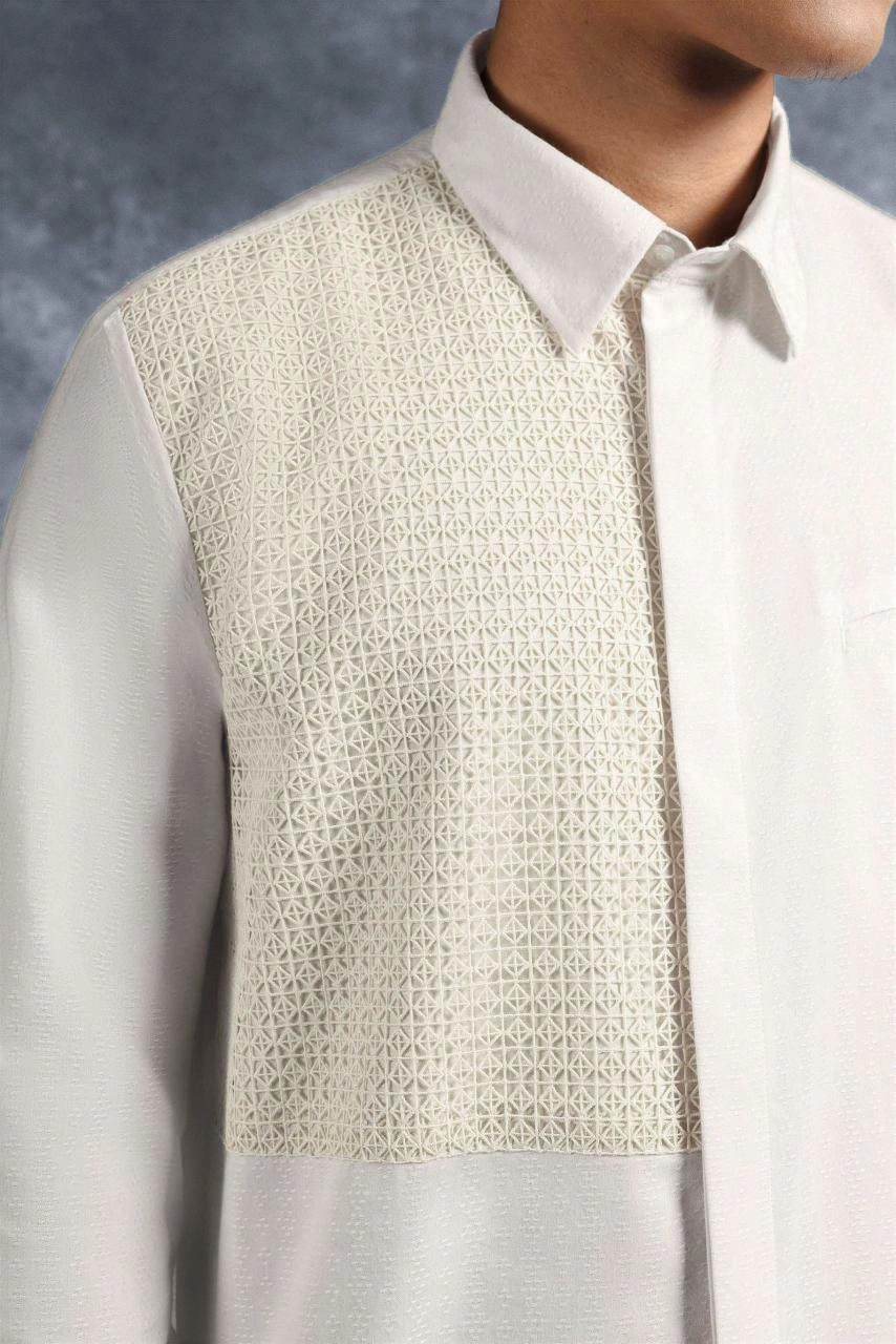 Kemeja Elok Brokat Lengan Panjang Puspa - Gambar 3