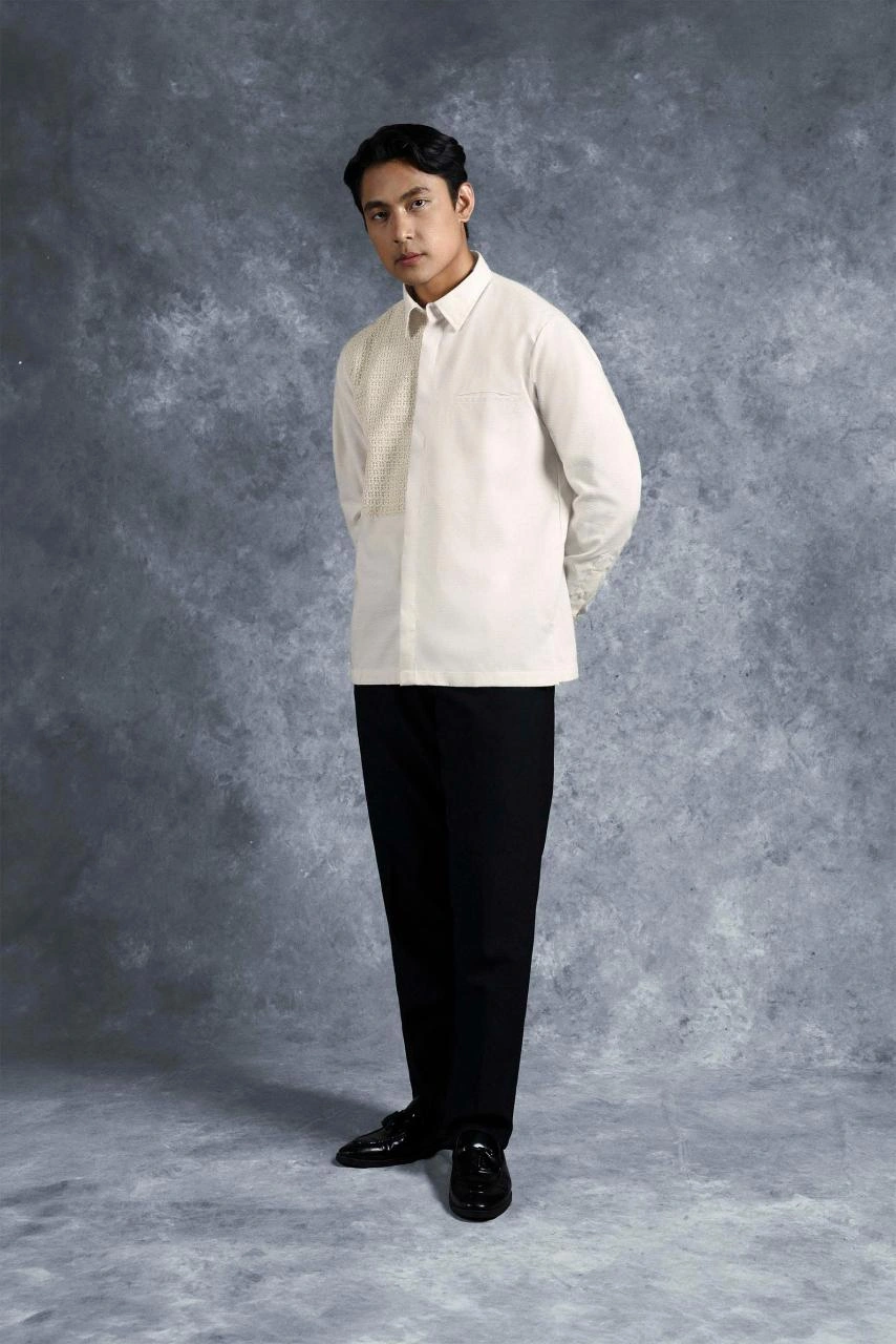 Kemeja Elok Brokat Lengan Panjang Puspa - Gambar 4