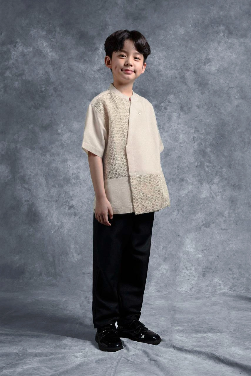 Kemeja Anak Elok Beskap Palem - Gambar 3