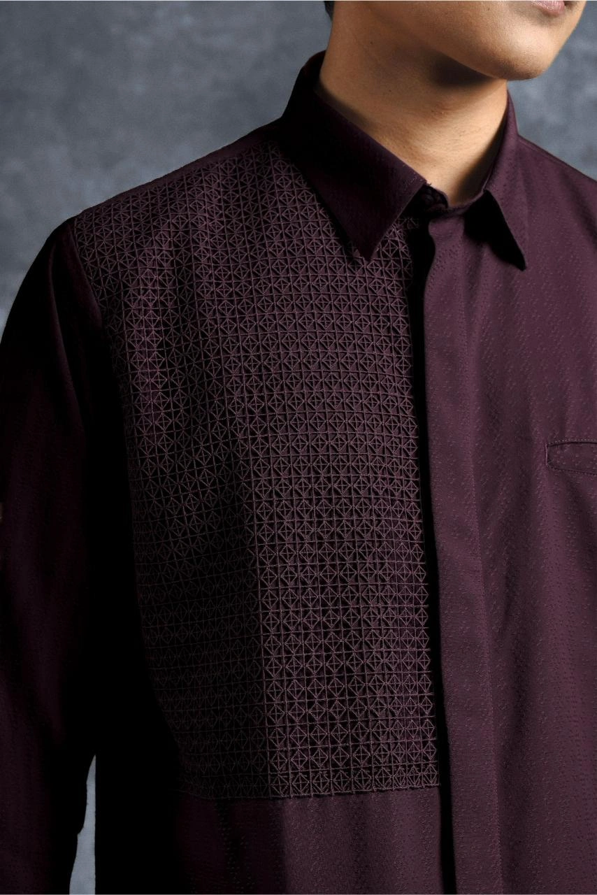 Kemeja Elok Brokat Lengan Panjang Gandaria - Gambar 4