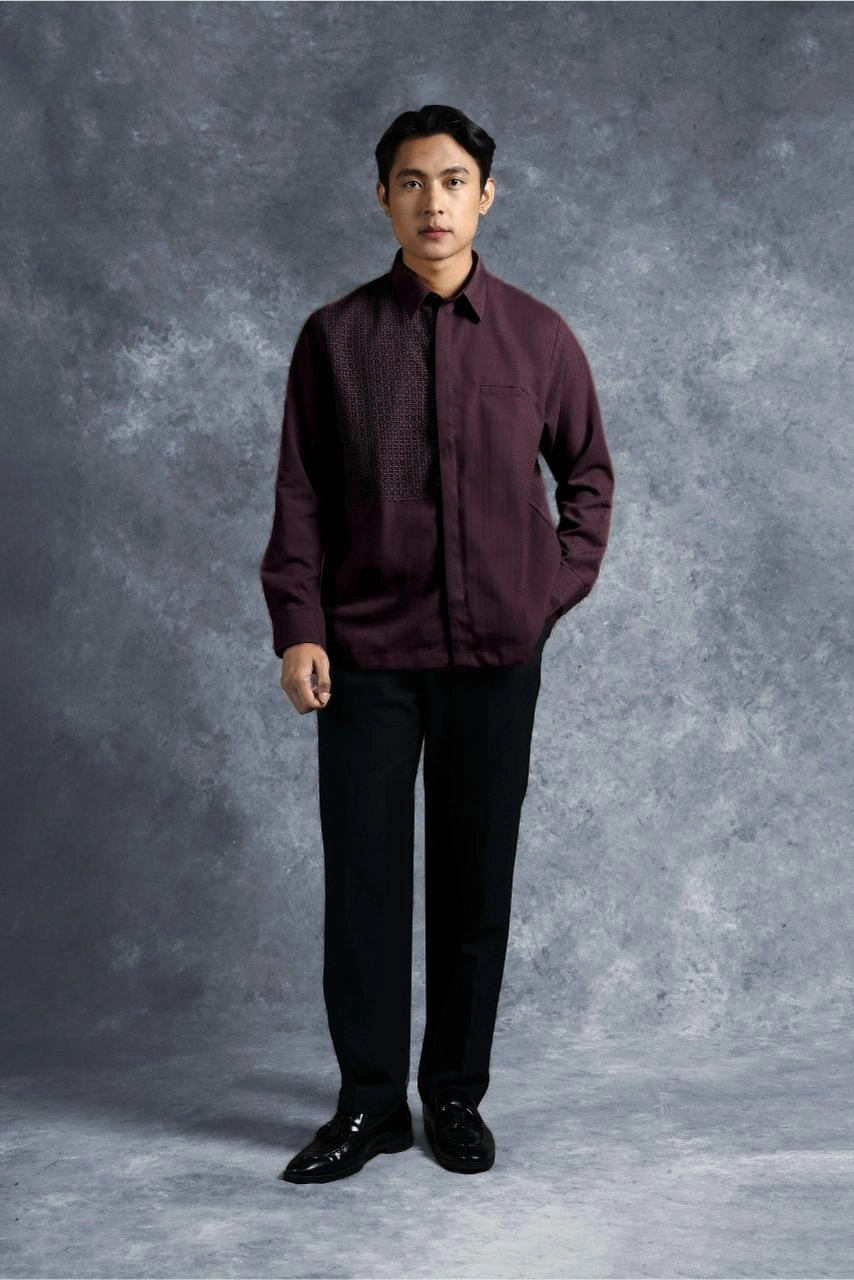 Kemeja Elok Brokat Lengan Panjang Gandaria - Gambar 2