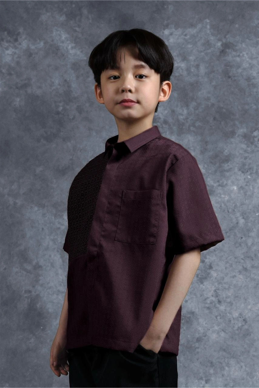 Kemeja Anak Elok Brokat Gandaria - Gambar 3