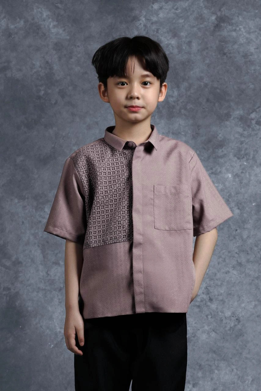 Kemeja Anak Elok Brokat Kusuma - Gambar 4