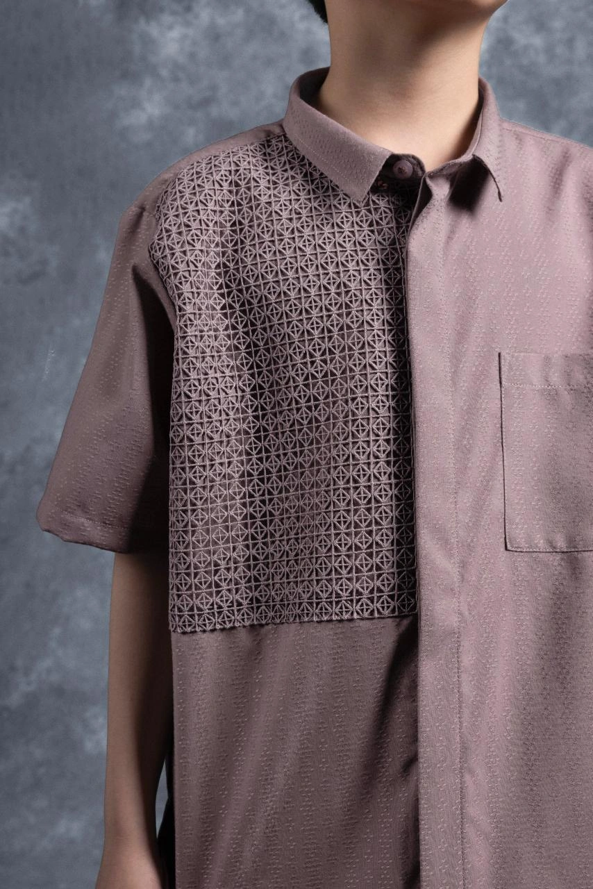 Kemeja Anak Elok Brokat Kusuma - Gambar 3