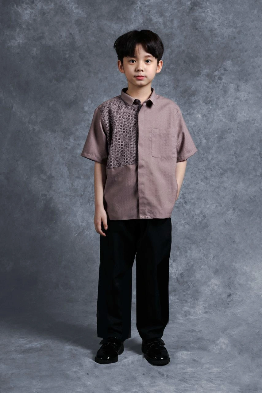 Kemeja Anak Elok Brokat Kusuma - Gambar 2