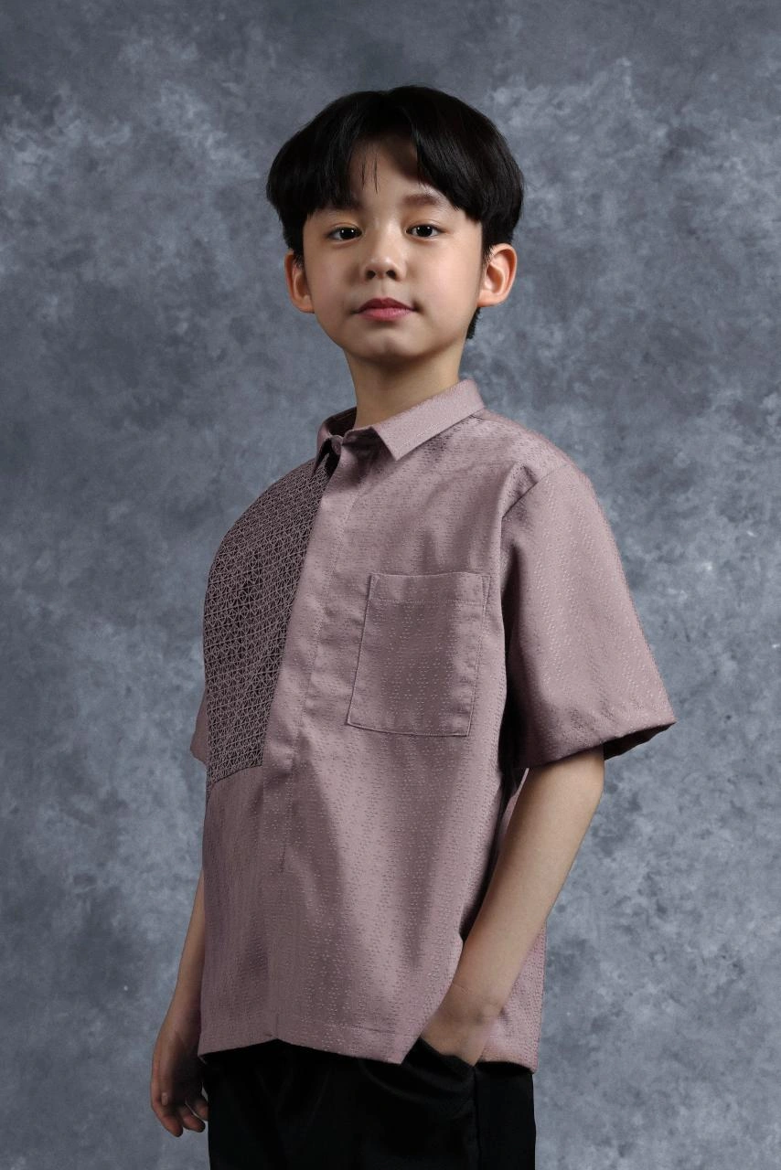 Kemeja Anak Elok Brokat Kusuma