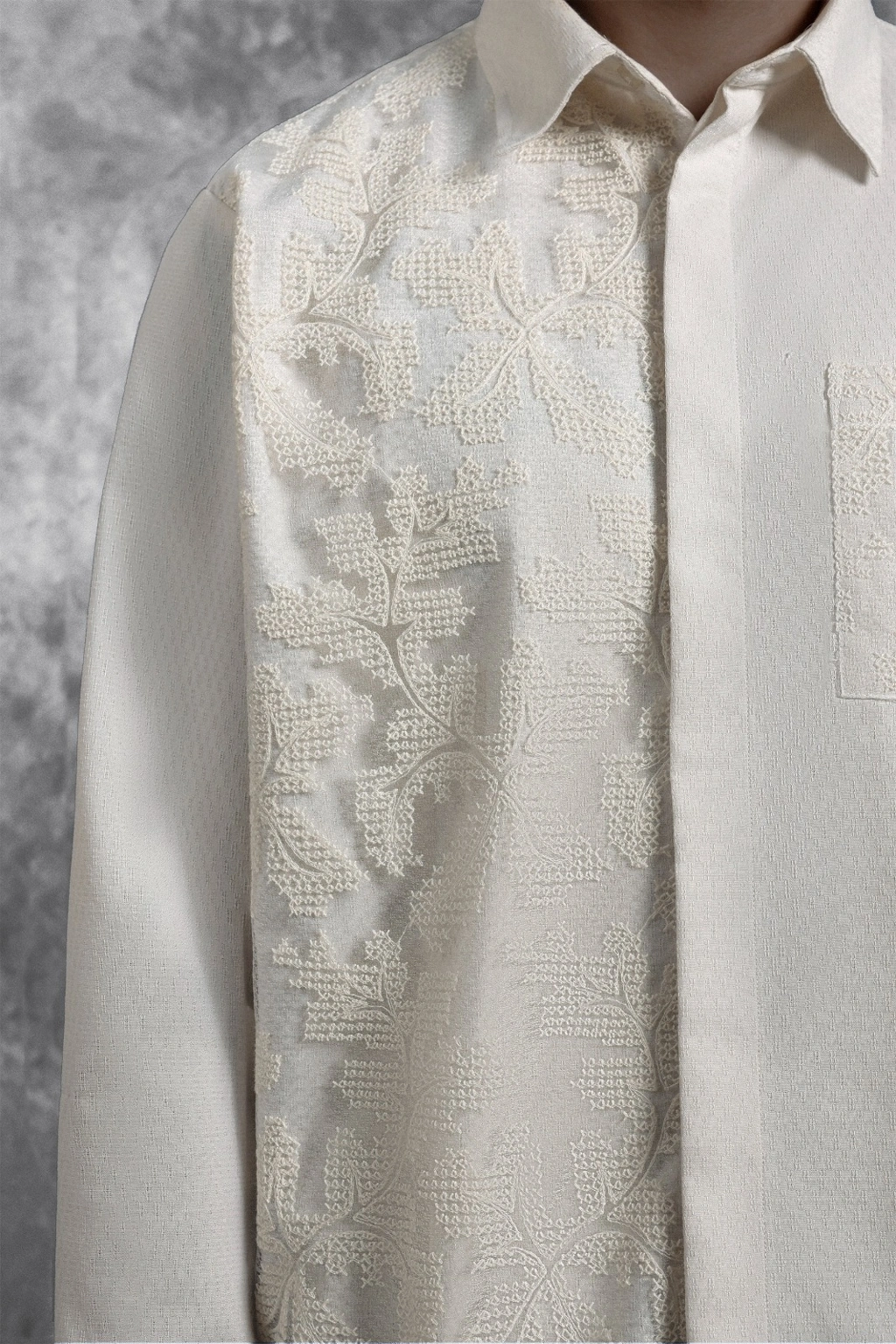 Kemeja Brukat Saku Renjana Lengan Panjang Binar - Gambar 3