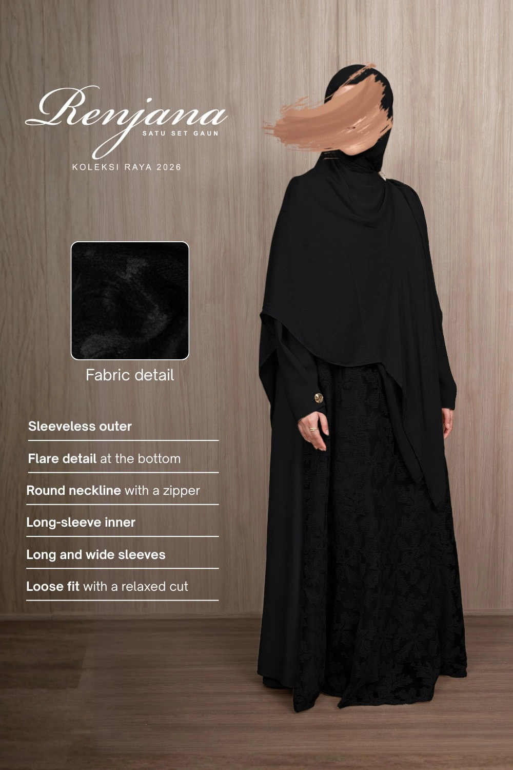 SATU SET GAUN RENJANA BAYANG - Gambar 2