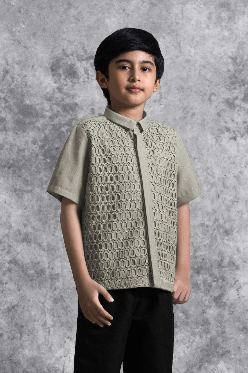 Kemeja Anak Brukat Renjana Tenun