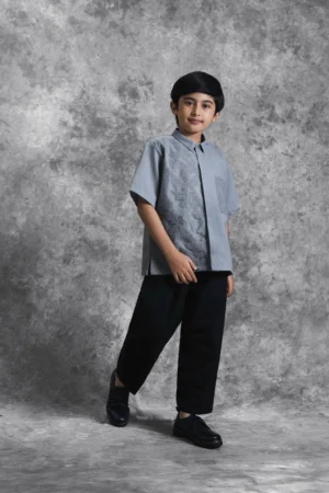 Kemeja Anak Brukat Saku Renjana Embun