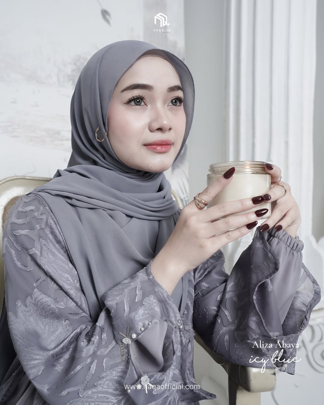 ALIZA ABAYA - ICE BLUE - Gambar 4