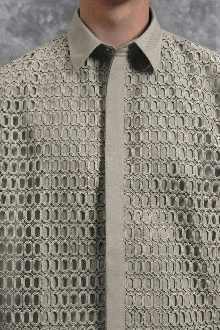 Kemeja Brukat Renjana Lengan Panjang Tenun - Gambar 3