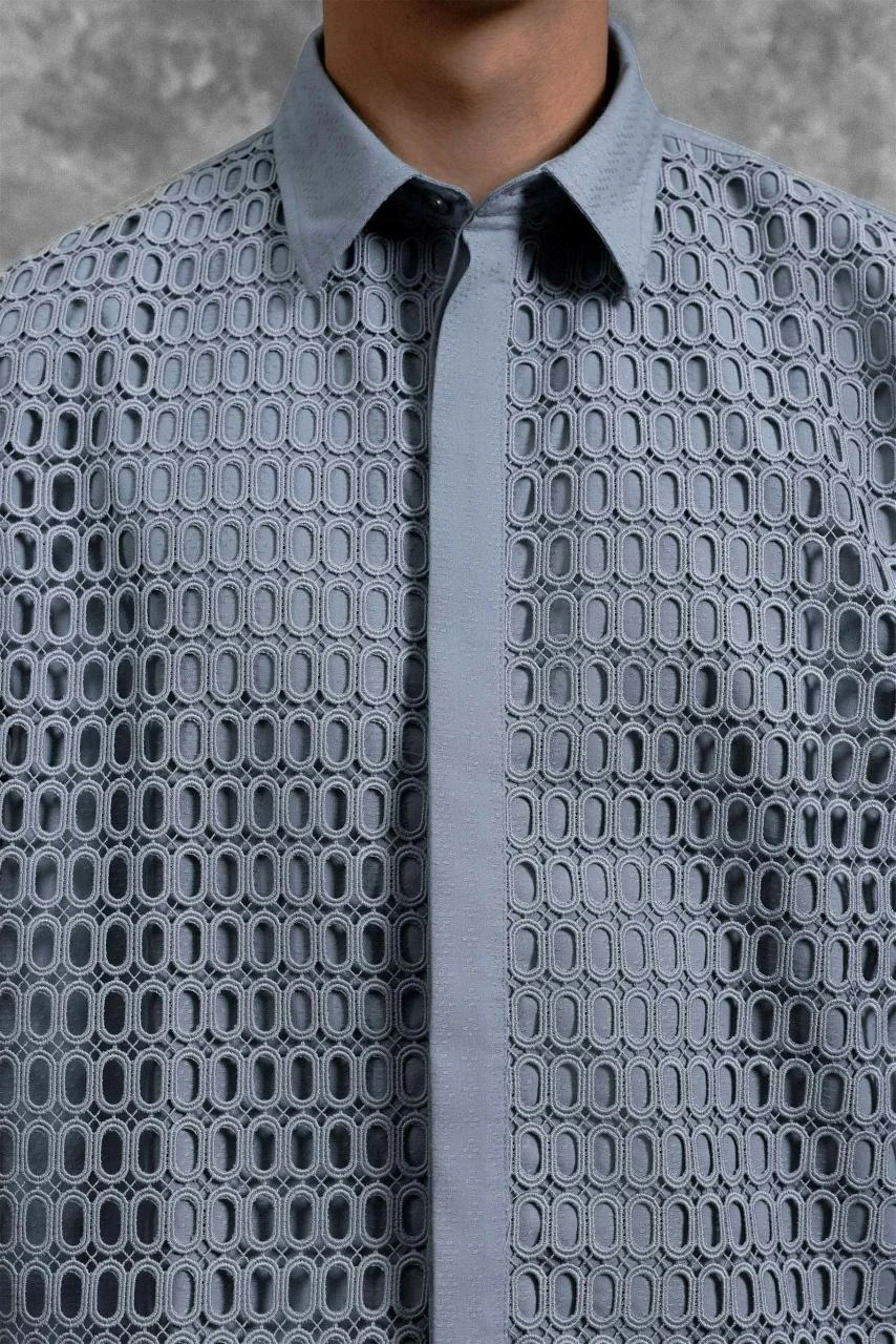 Kemeja Brukat Renjana Lengan Panjang Embun