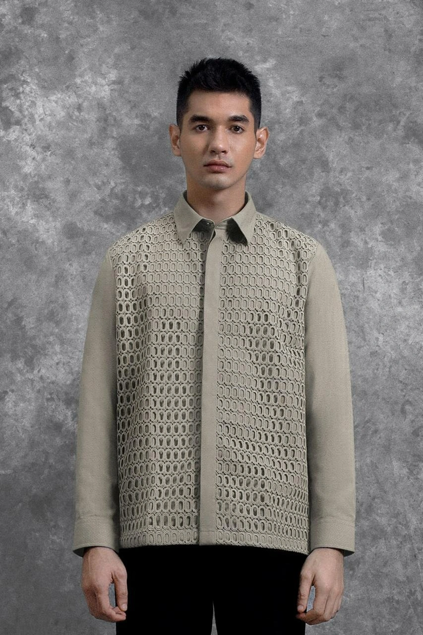 Kemeja Brukat Renjana Lengan Panjang Tenun